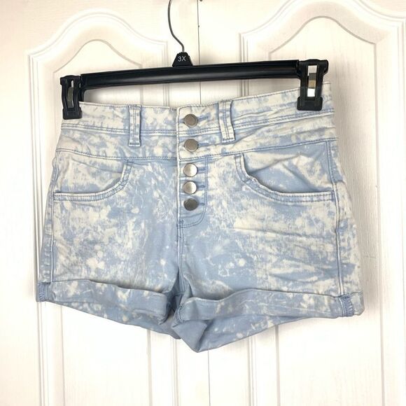 Love Fire Acid Washed Jean Shorts - Picture 1 of 3
